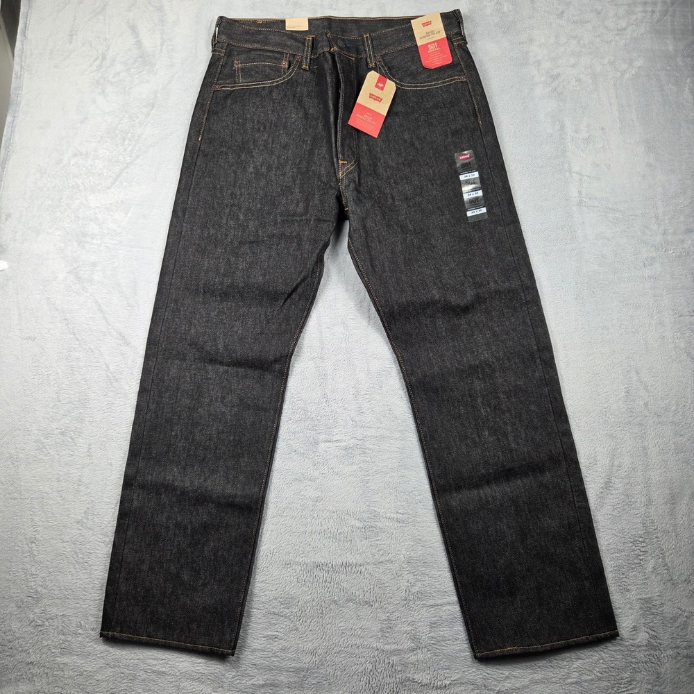 Levi's 501 Jeans Mens 34x30 Indigo New Rigid Shrink-to-Fit Straight Leg Denim